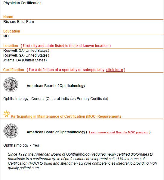 ABMS Report - Dr. Pare